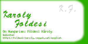 karoly foldesi business card