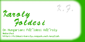 karoly foldesi business card